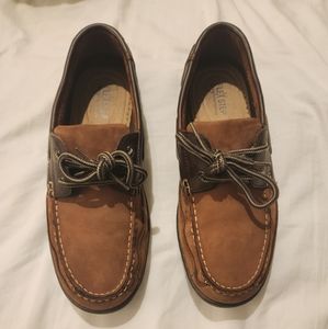 Bass lewis 11.5M boat shoes loafers flex step brown